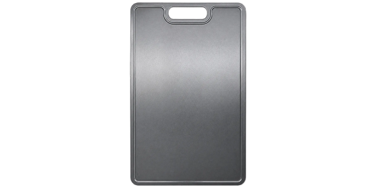 Titanium cutting board used for everyday food preparation