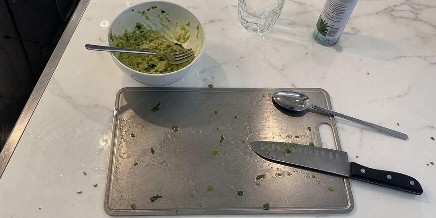 Titanium cutting board in an everyday kitchen
