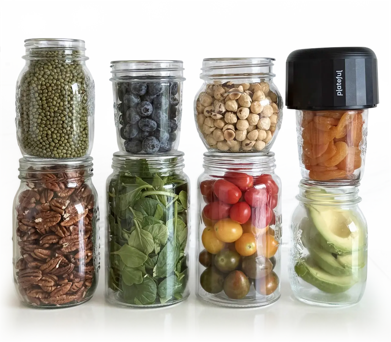 Vacuum sealer shown with a range of mason jars